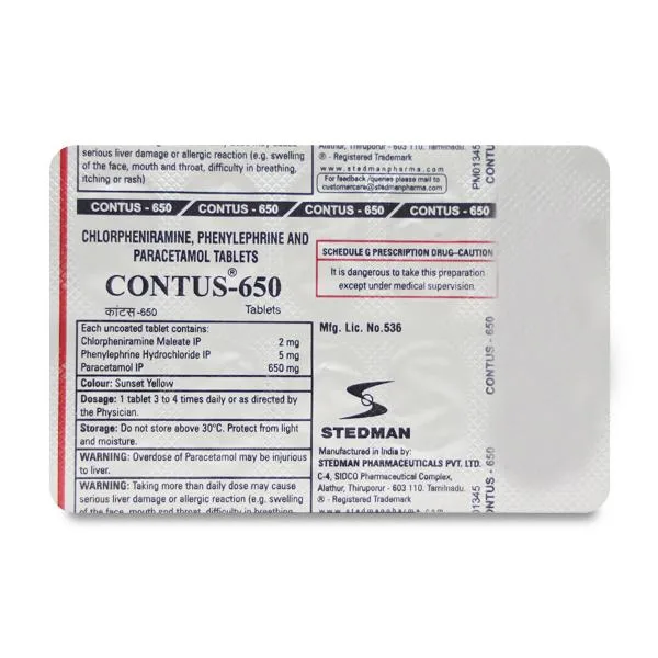 Contus 650mg Tablets 10's